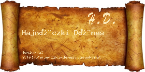 Hajnáczki Dénes névjegykártya