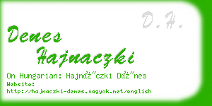 denes hajnaczki business card